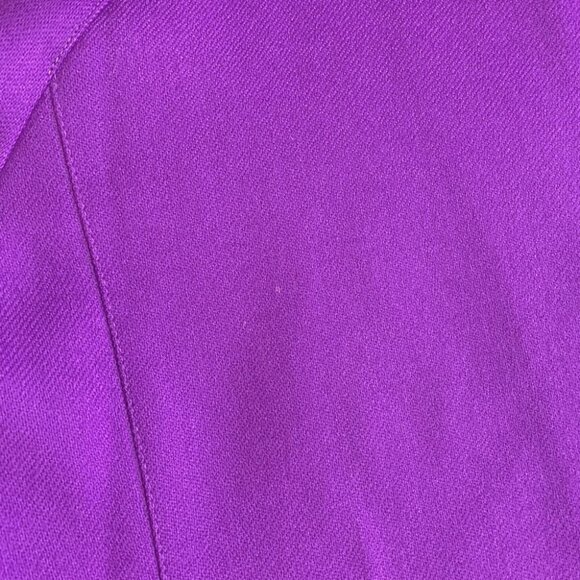 Vintage Courrèges Paris Purple Wool Skirt Blazer Set With Patent Leather Trim 44 - Picture 8 of 16